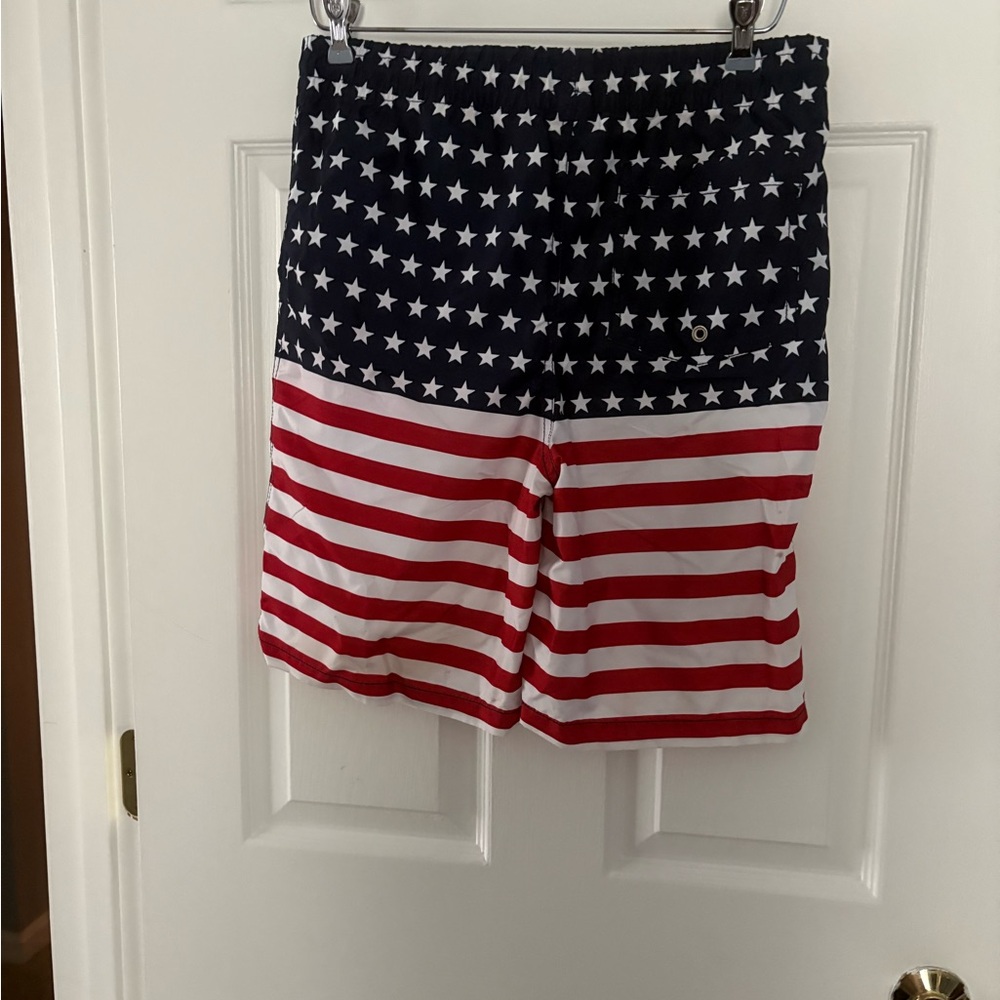 Old Navy Boy’s Star and Stripe Shorts - Red, White, and Blue Swimsuit - Picture 4 of 4